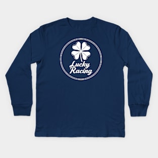 Lucky Racing Booty White Kids Long Sleeve T-Shirt